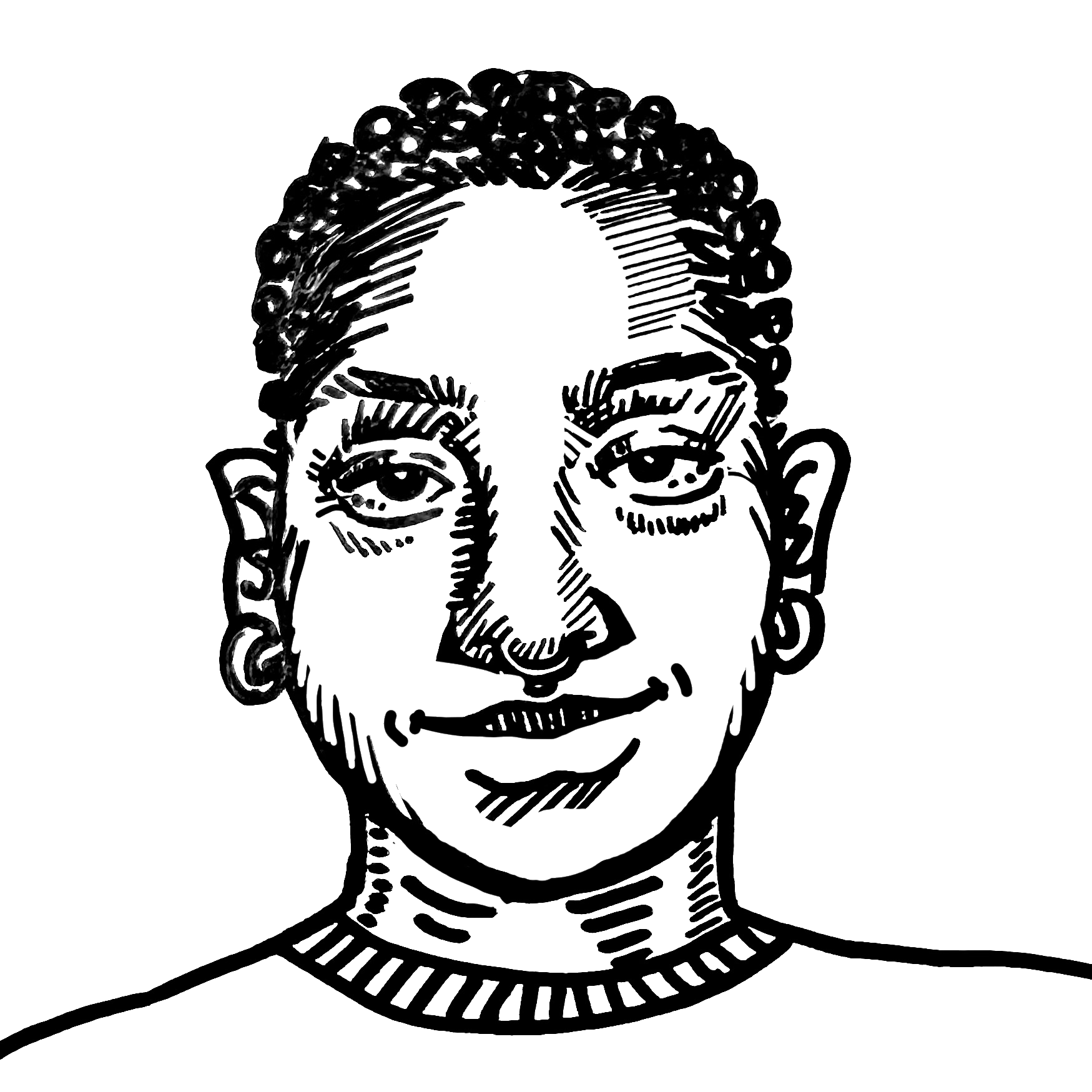 Ink sketch portrait of Ellis